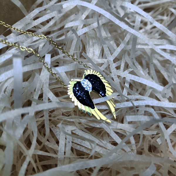 Подвеска "Крылья ангела" / Кулон на цепочке / Украшение женское на шею